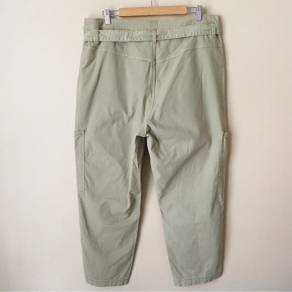 Universal Thread | Tapered Cropped Utility Pants High Waisted Belted Green 16 - Picture 5 of 7